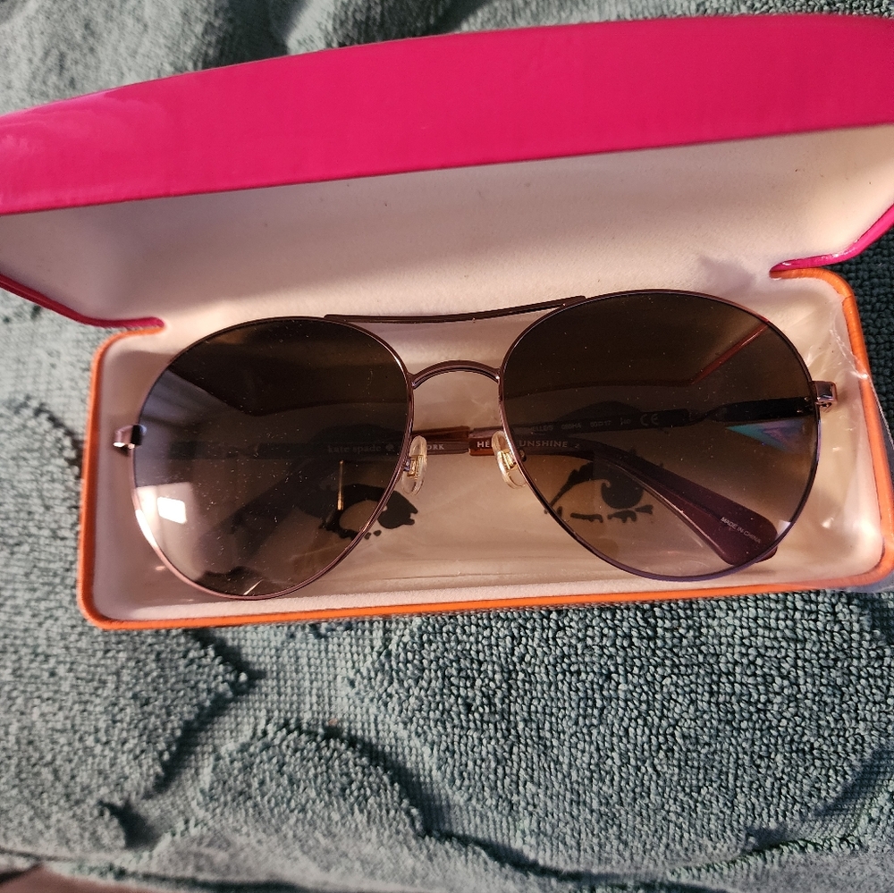 KATE SPADE SUNGLASSES  AVAITOR STYLE BROWN EXCELLENT CONDITION
